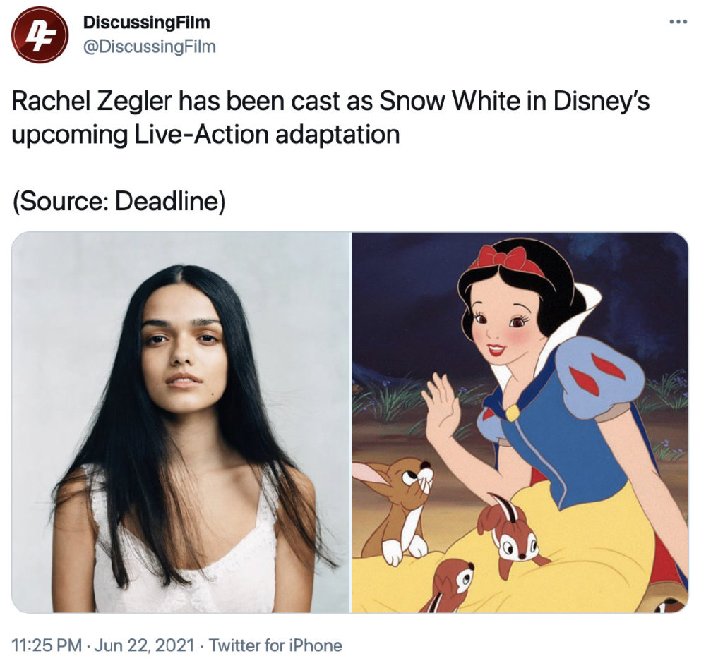 新的迪士尼公主来了！混血女星将出演真人版《白雪公主》引发热议